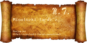 Misolszki Taráz névjegykártya